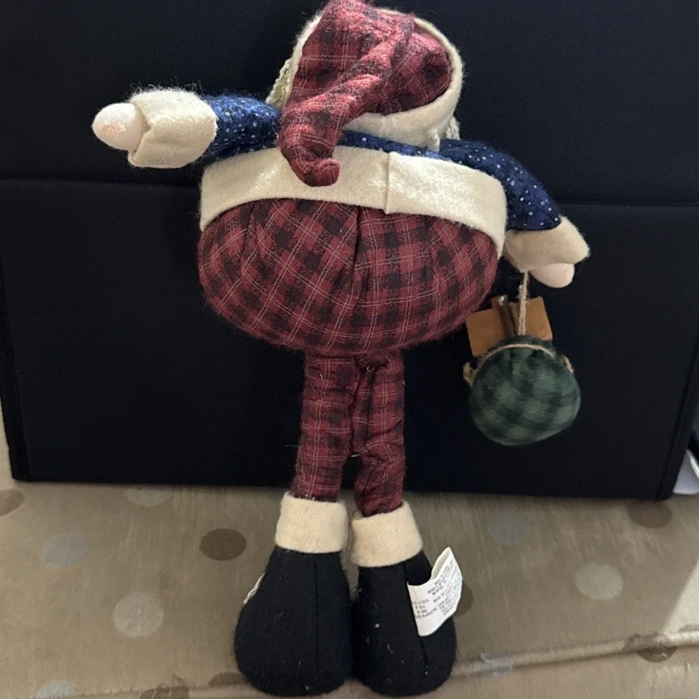 Primitive Fabric Santa Figurine Christmas Decoration 14.5